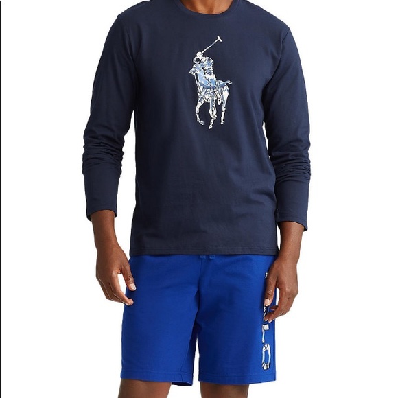 Polo Ralph Lauren Men's Tie-Dye Big Pony Logo Lightweight Pajama Top - Picture 3 of 6